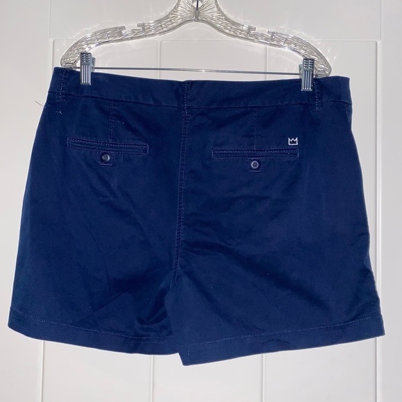 Crown Ivy‎ Caroline Women High Rise Size 14 Blue 5" Inseam Chino Short Pull On - Picture 2 of 4